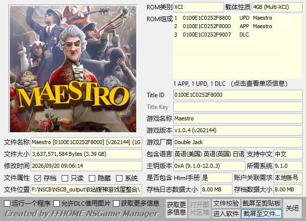 [XCI] 大师指挥1.0.4版本+1DLC XCI整合 百度+夸克+迅雷链接