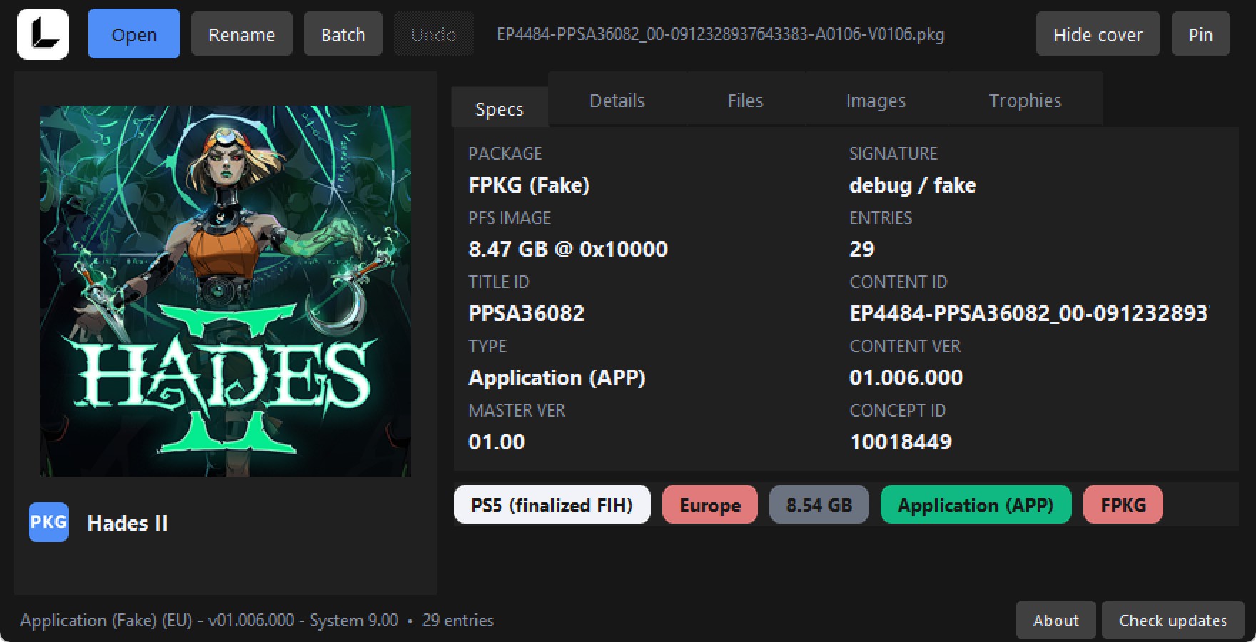 [PS5FPKG] 哈迪斯2中文 PPSA36082 v01.006 4.xx 7.95GB